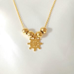 JUEGO ARETES + COLLAR  DORADOS